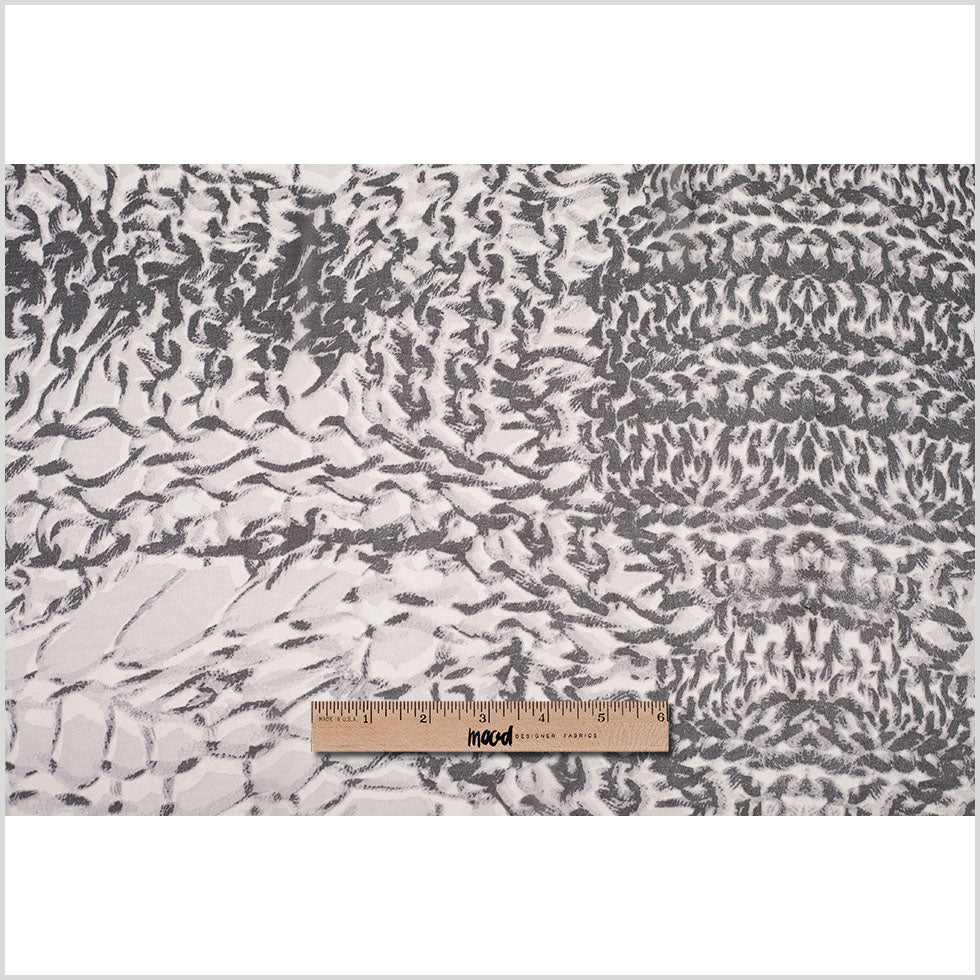 Black/Silver Animalistic Polyester Chiffon Panel Full