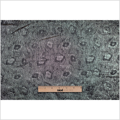 Black/White/Silver Metallic Polyester-Nylon Brocade Folded