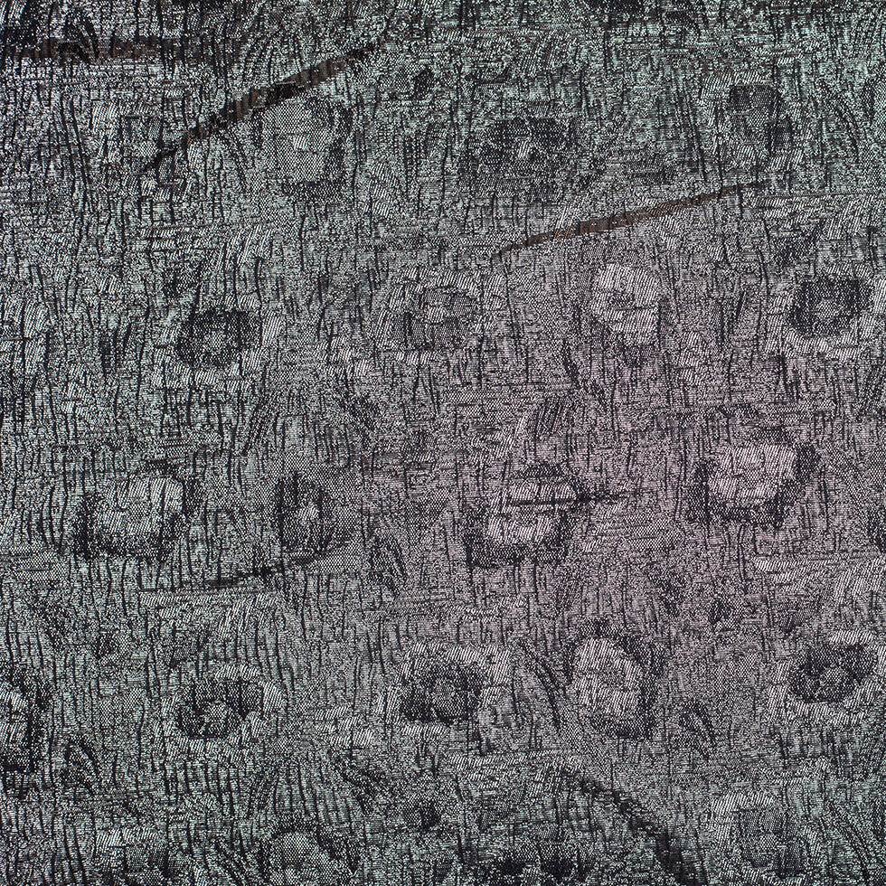 Black/White/Silver Metallic Polyester-Nylon Brocade
