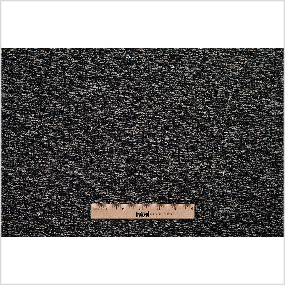Italian Black/White Metallic Wool Woven - Full