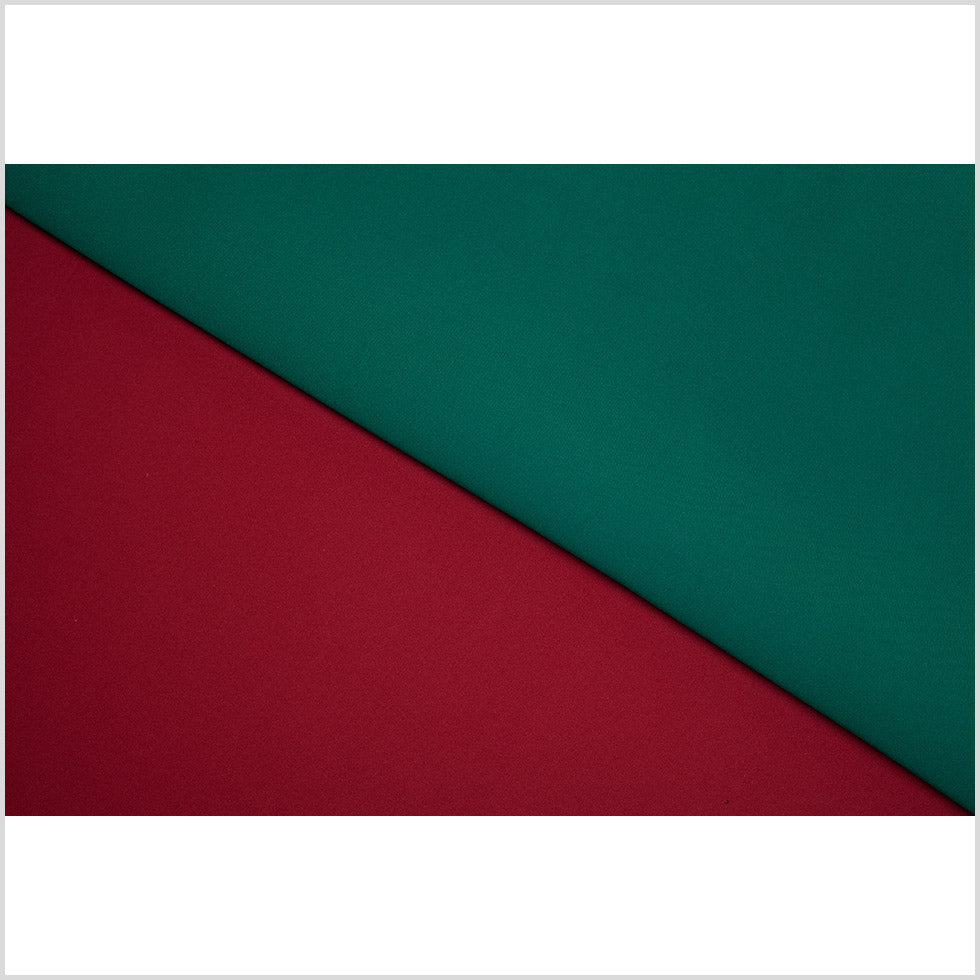 Tango Red/Alpine Green Double-Faced Neoprene/Scuba Fabric Folded