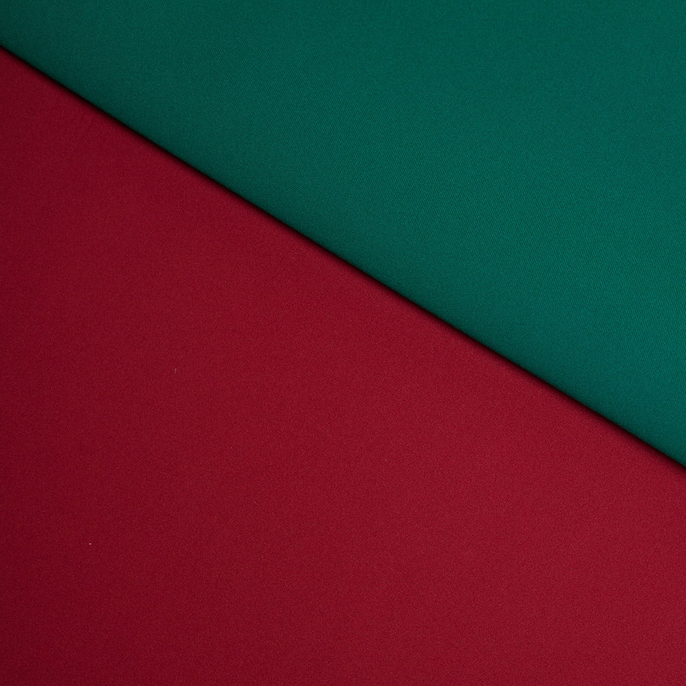 Tango Red/Alpine Green Double-Faced Neoprene/Scuba Fabric