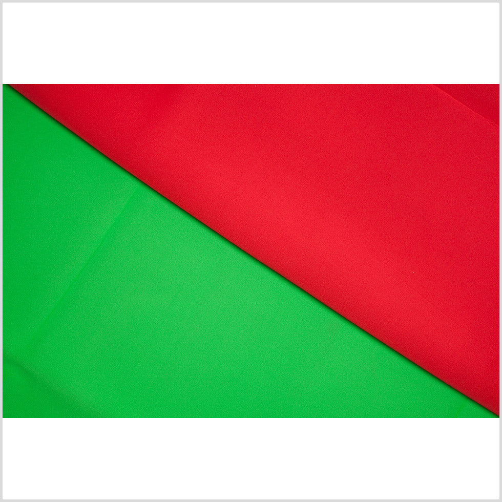 True Red/Classic Green Double-Faced Neoprene/Scuba Fabric Folded