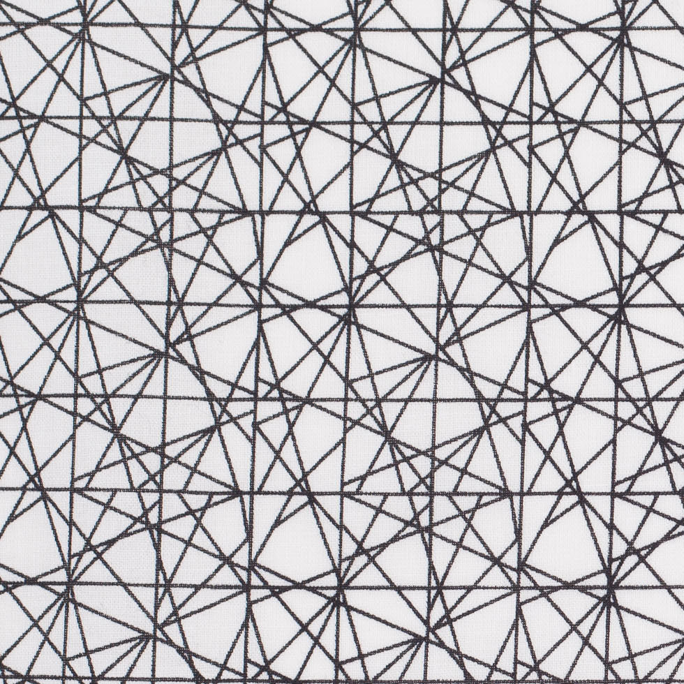 Black/White Abstract Geometric Stretch Cotton Print Detail
