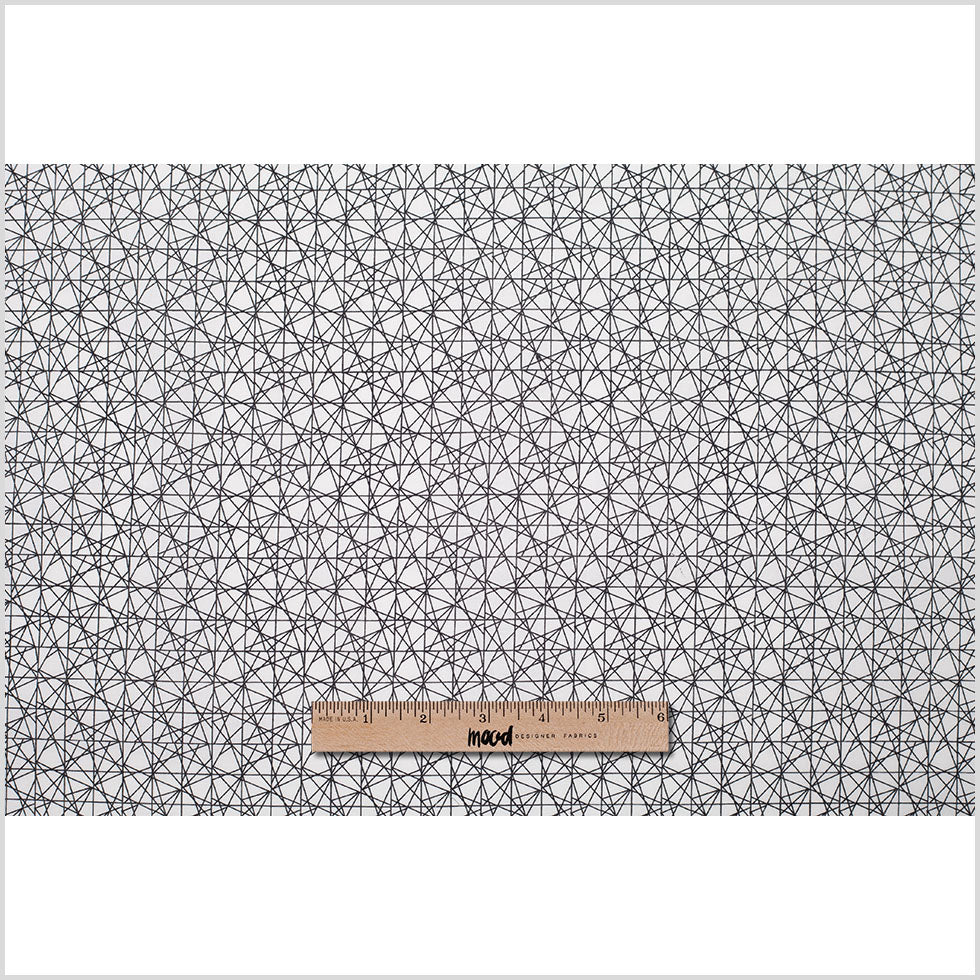 Black/White Abstract Geometric Stretch Cotton Print Full