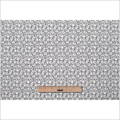 Black/White Abstract Geometric Stretch Cotton Print Full