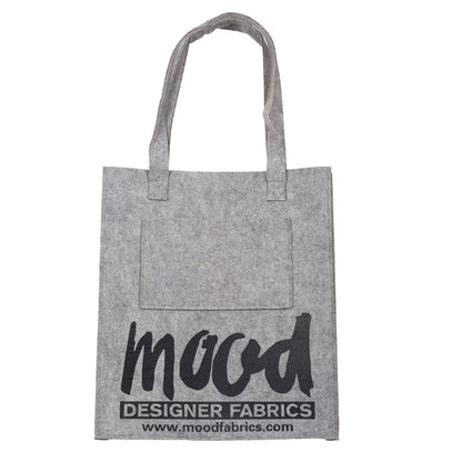 Light Gray Felt Mood Bag with Black Logo
