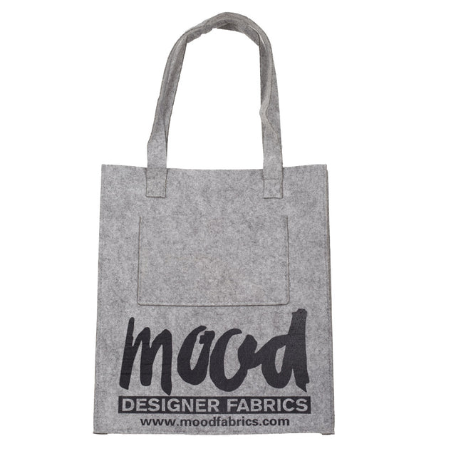 Light Gray Felt Mood Bag with Black Logo