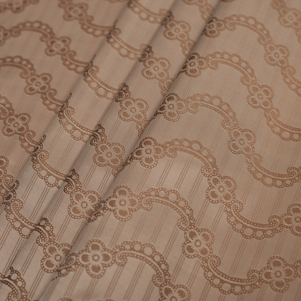 Nougat/Hazel Floral Striped Acetate Lining Folded