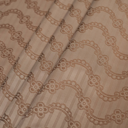 Nougat/Hazel Floral Striped Acetate Lining Folded