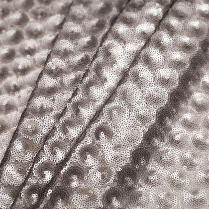 Polyester Mesh with Clustered Baby Sequins - Silver Folded