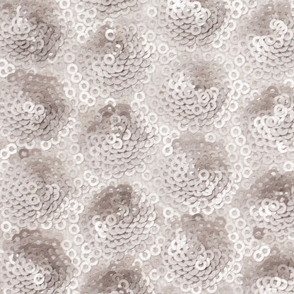 Polyester Mesh with Clustered Baby Sequins - Silver Detail
