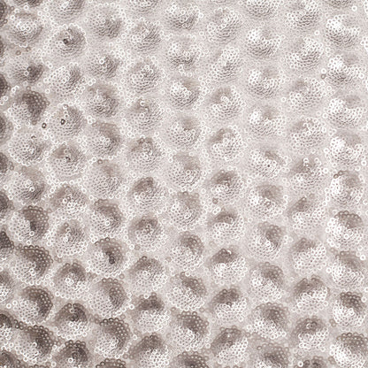 Polyester Mesh with Clustered Baby Sequins - Silver