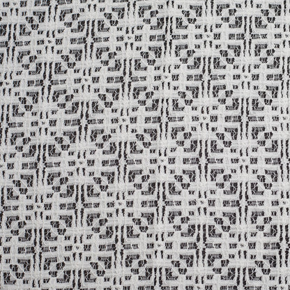 White Geometric Cotton-Nylon Lace