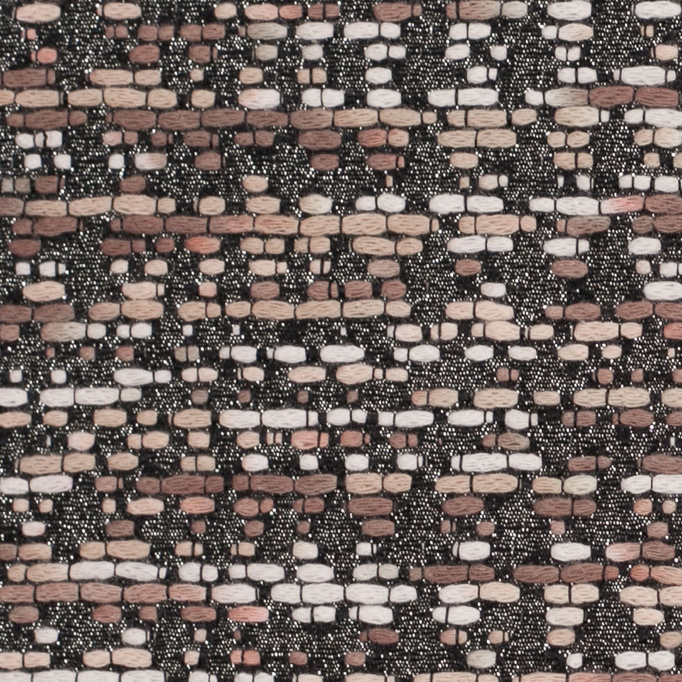 Metallic Black/Brown/White Abstract Novelty Woven Detail