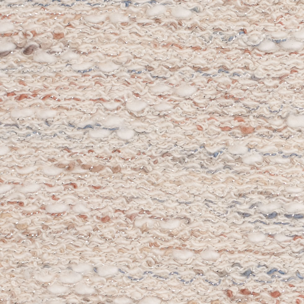 Metallic Silver/Off-White Acetate Novelty Knit - Detail