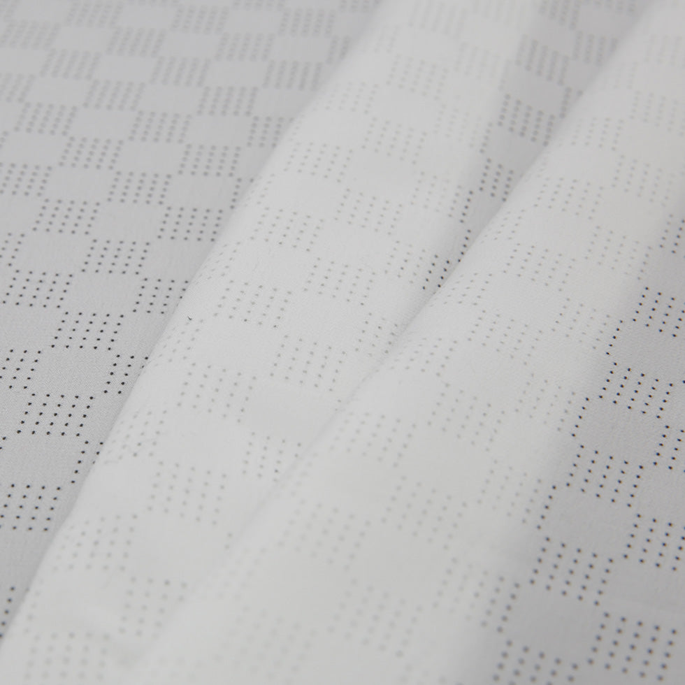 White Perforated Italian Silk Crepe de Chine - Folded
