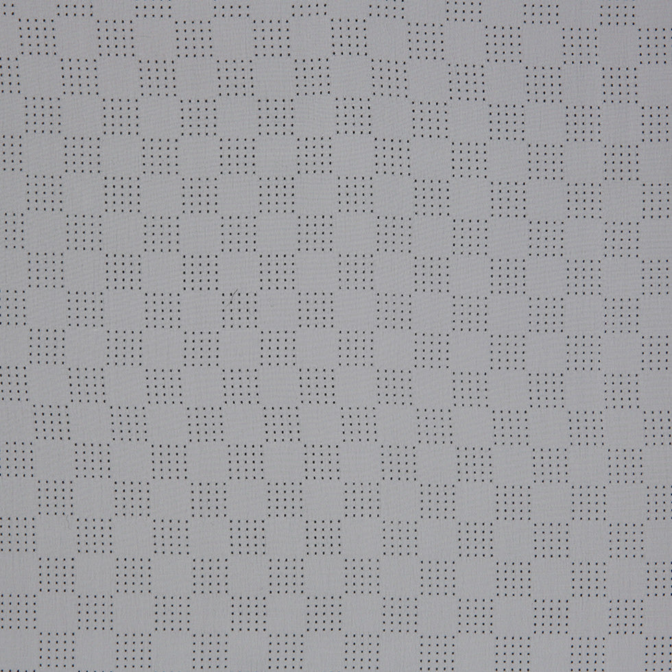 White Perforated Italian Silk Crepe de Chine - Detail