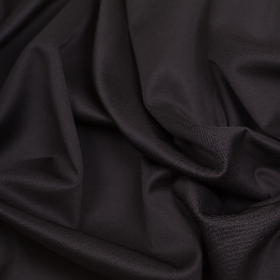 Sleek Black Polyester Ponte Knit