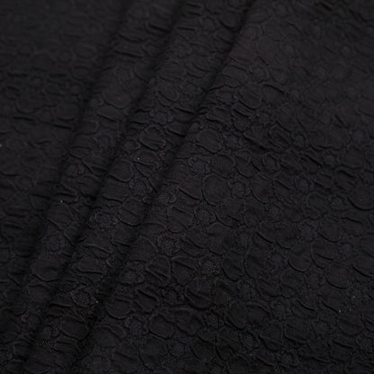 Black Stretch Viscose-Nylon Novelty Knit Folded