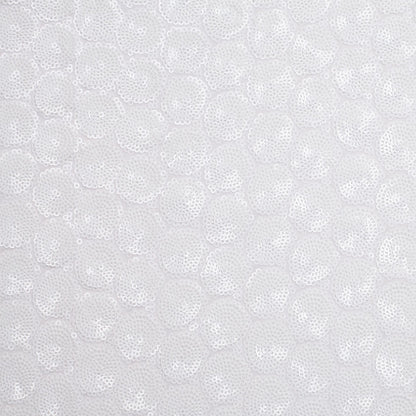 Polyester Mesh with Clustered Baby Sequins - White
