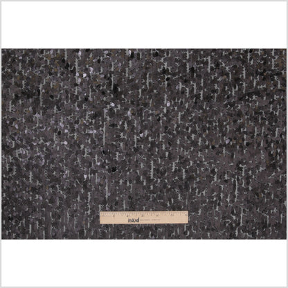 Black Oval Piette Sequins on Polyester Mesh Full