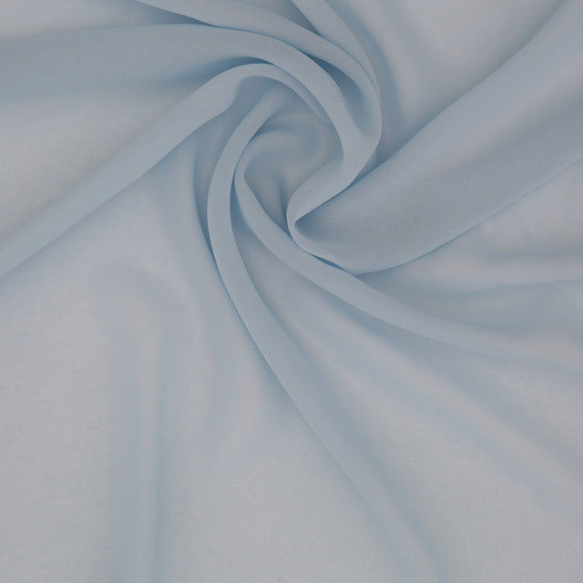 Baby Blue High Twist Polyester Chiffon