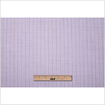 Italian Heather Purple Striped Stretch Polyester Suiting Folded