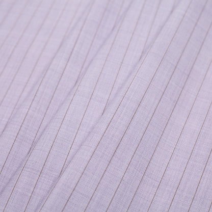 Italian Heather Purple Striped Stretch Polyester Suiting Detail