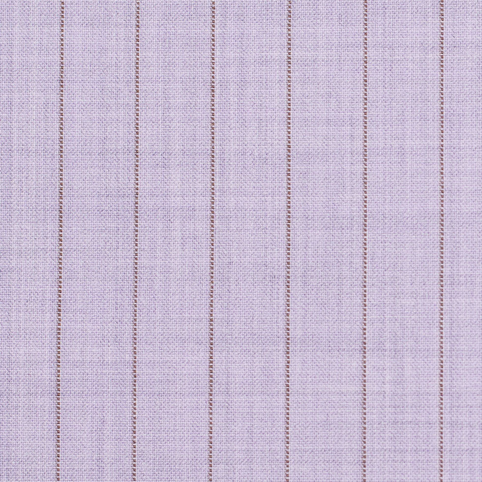 Italian Heather Purple Striped Stretch Polyester Suiting Full