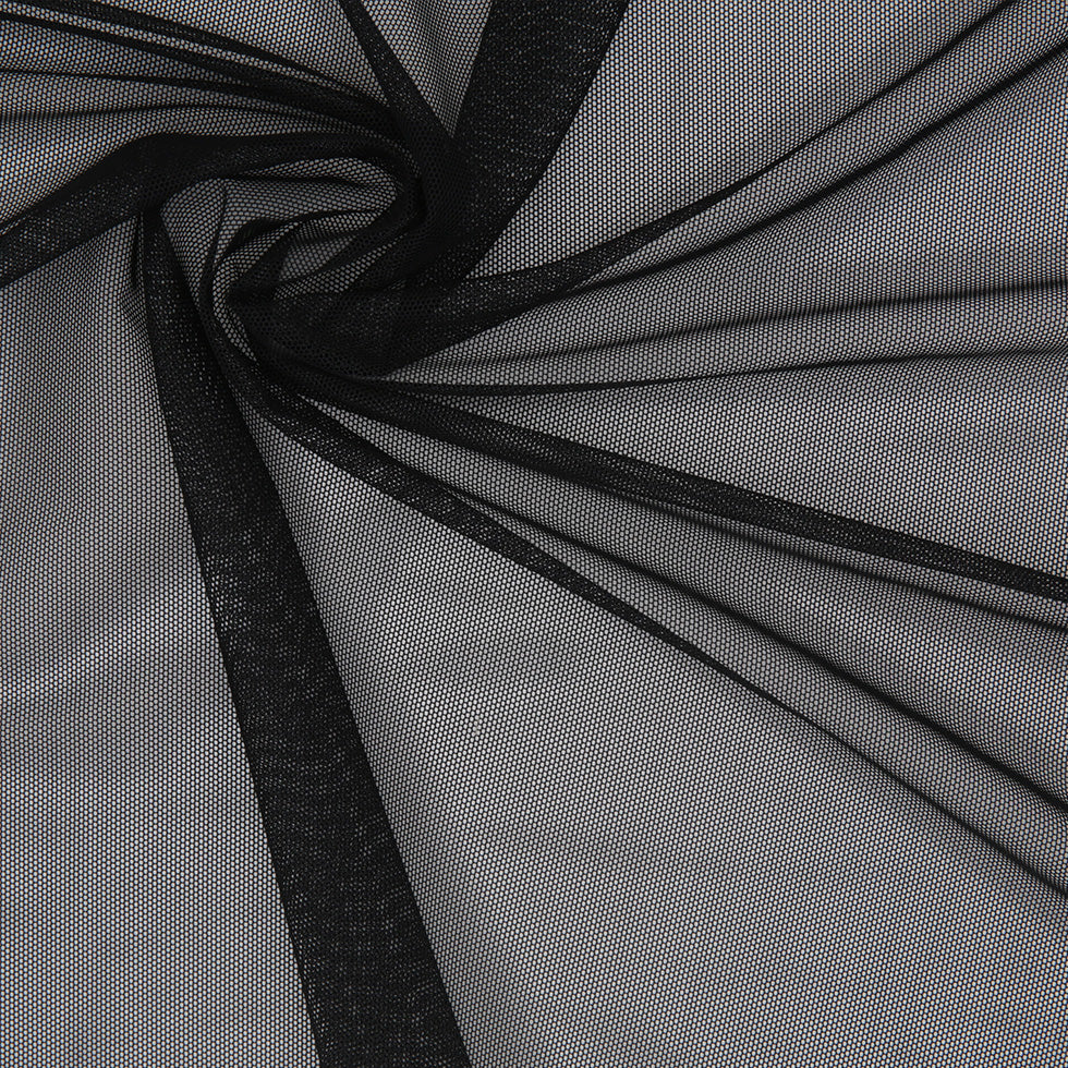 Black Stretch Polyester Power Mesh - Full