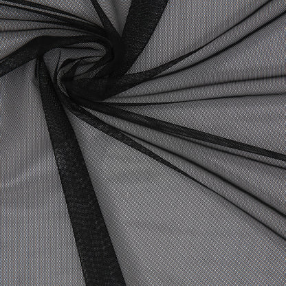 Black Stretch Polyester Power Mesh
