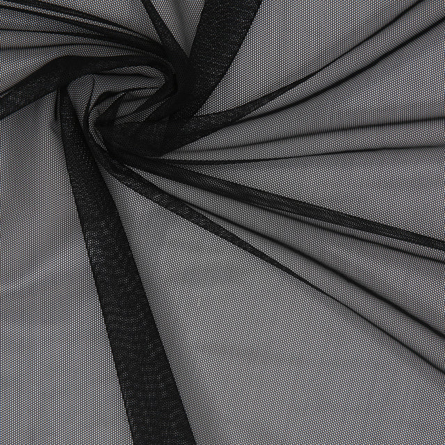 Black Stretch Polyester Power Mesh