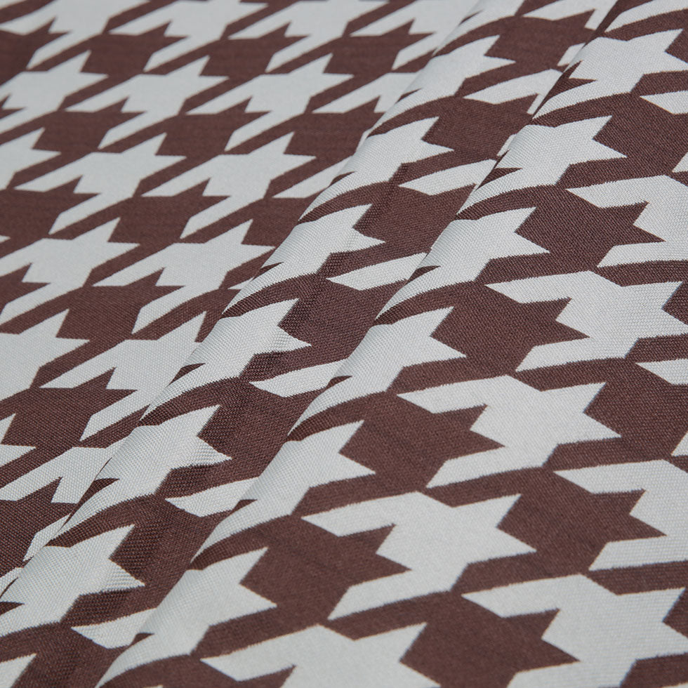 Mint Houndstooth Polyester Brocade Folded