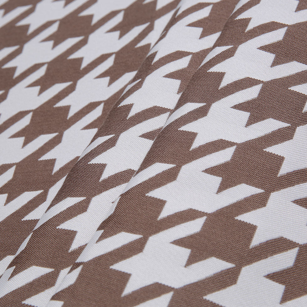 Light Brown Houndstooth Polyester Brocade - Folded