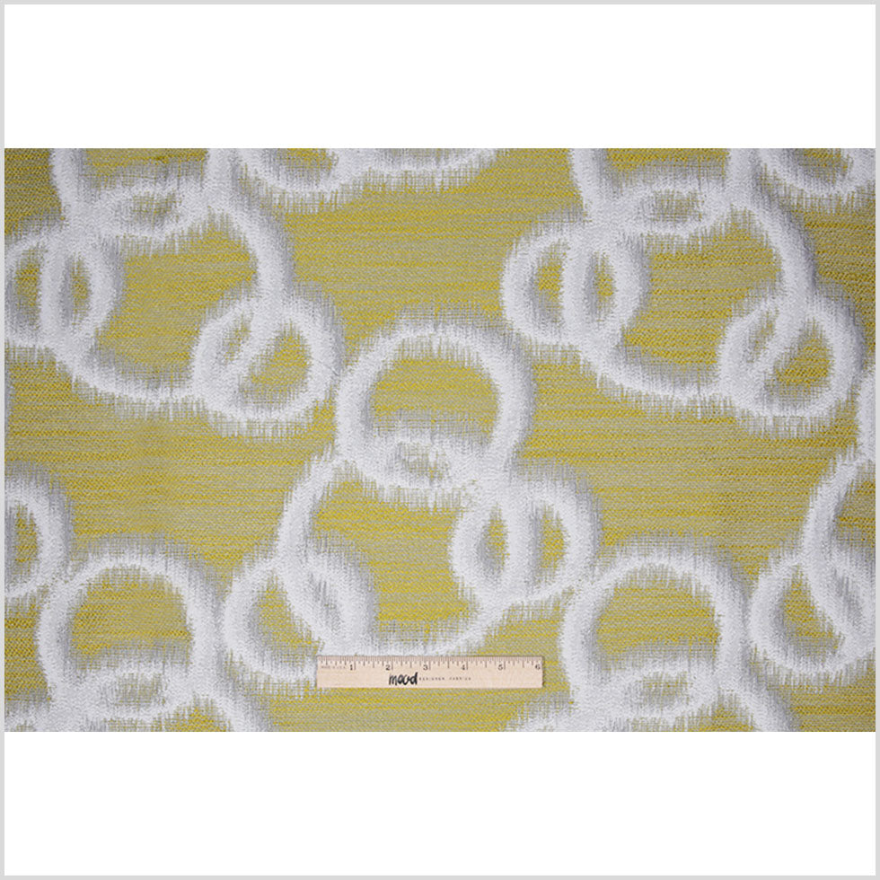 Lime Geometric Ikat Bubbles Polyester Woven Full