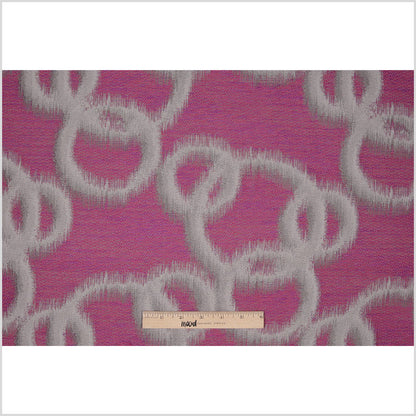 Fuchsia Geometric Ikat Bubbles Polyester Woven Full