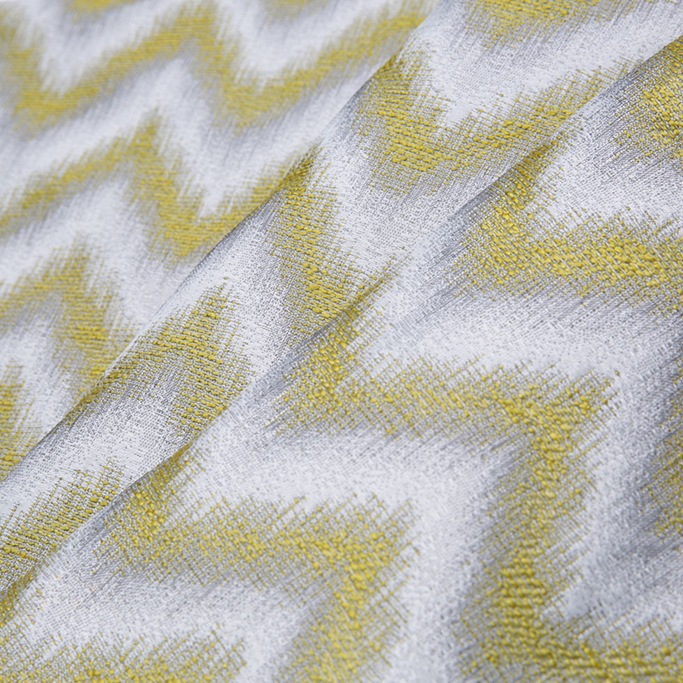 Lime Zig-Zag Geometric Polyester Woven - Folded