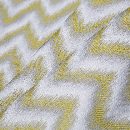 Lime Zig-Zag Geometric Polyester Woven - Folded