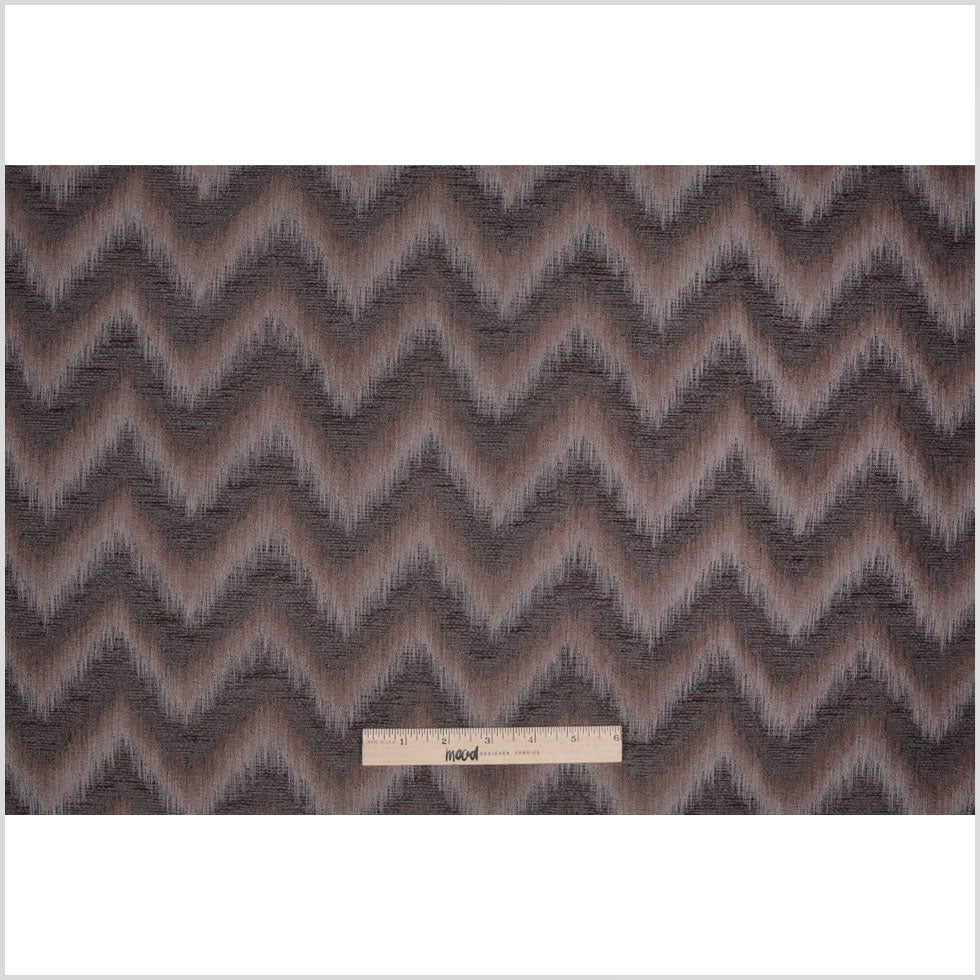 Brown Zig-Zag Geometric Polyester Woven - Full