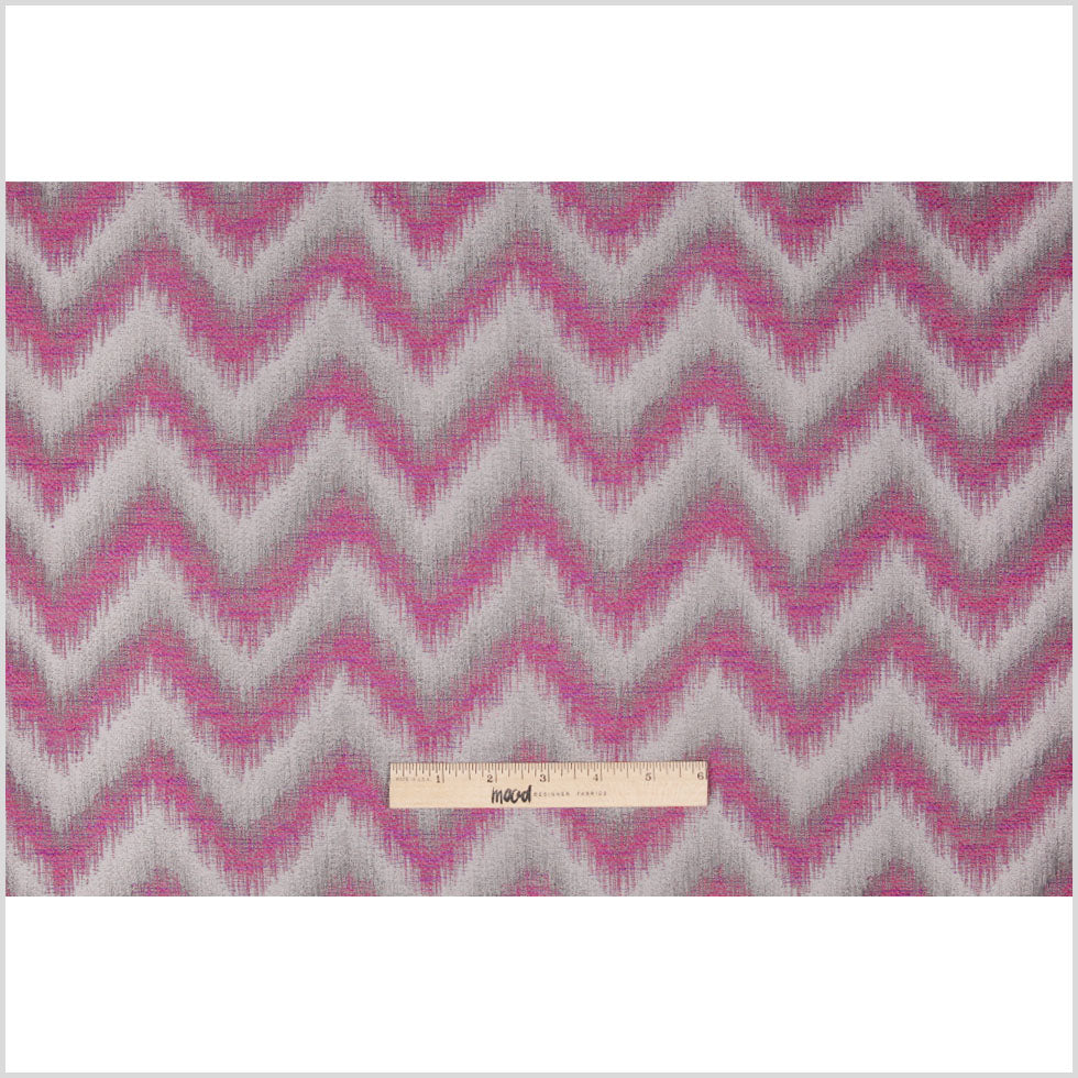 Fuchsia Zig-Zag Geometric Polyester Woven Full