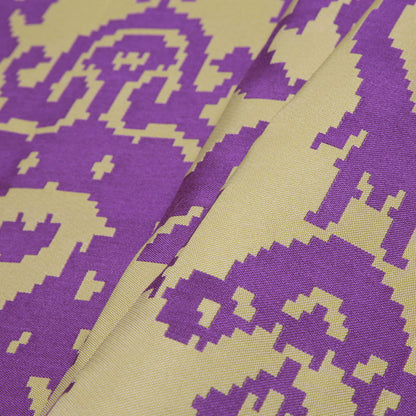 Purple Geometric Polyester Brocade Folded