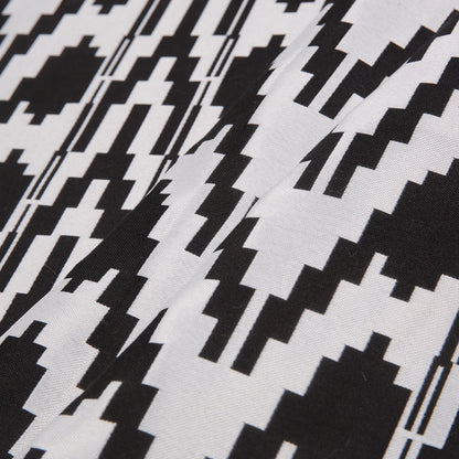 Black Geometric Polyester Brocade - Folded