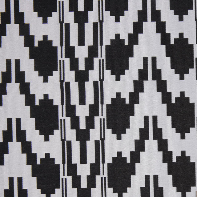 Black Geometric Polyester Brocade
