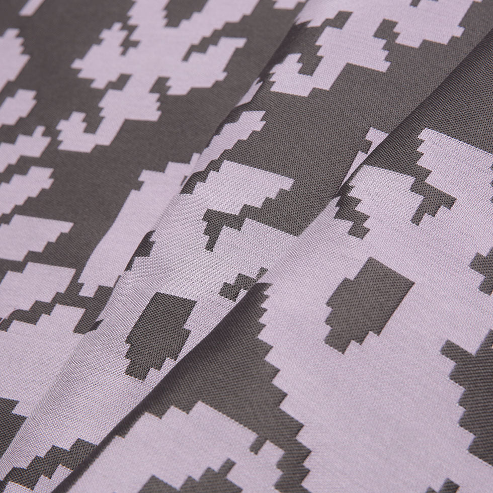 Lilac Geometric Polyester Brocade Folded