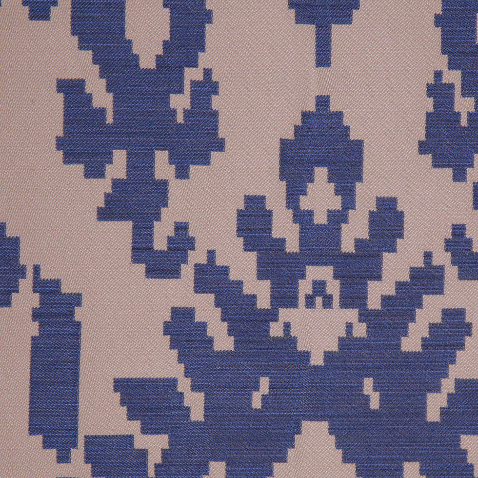 Denim Geometric Polyester Brocade Detail