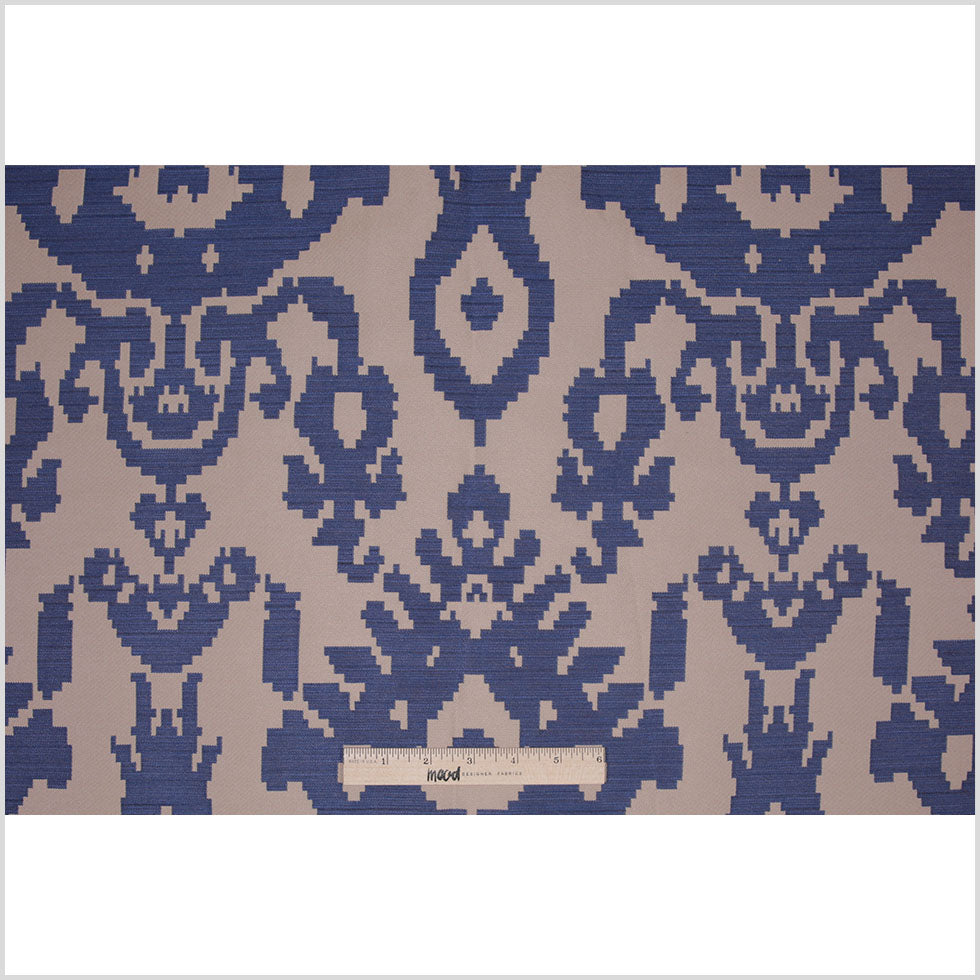Denim Geometric Polyester Brocade Full