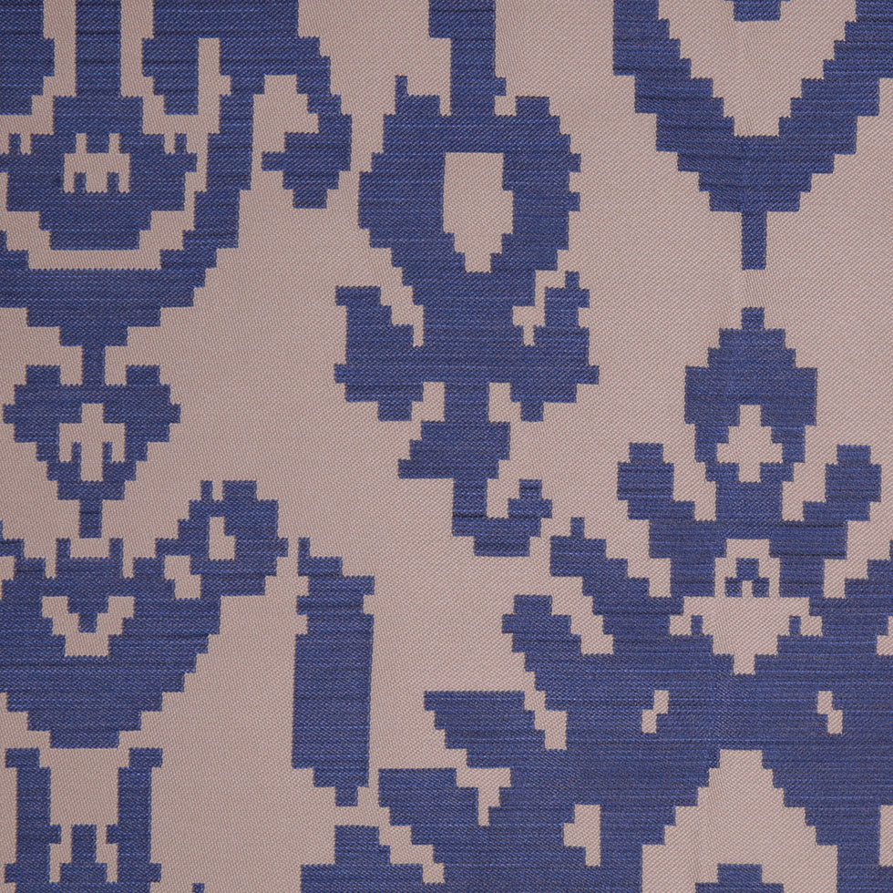 Denim Geometric Polyester Brocade