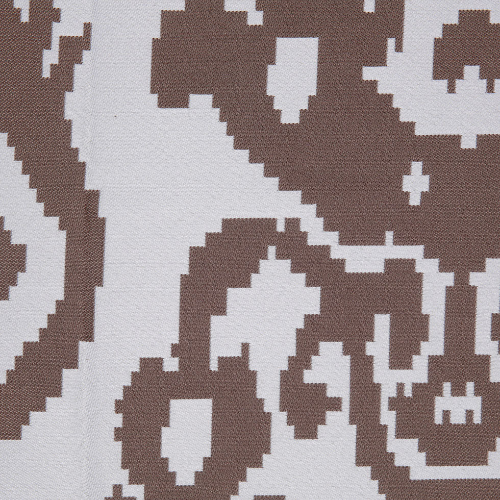 Brown Geometric Polyester Brocade - Detail