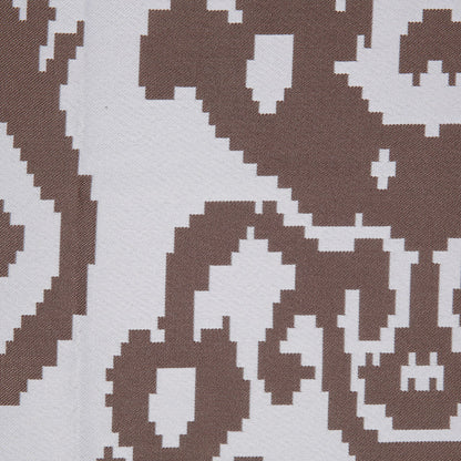 Brown Geometric Polyester Brocade - Detail